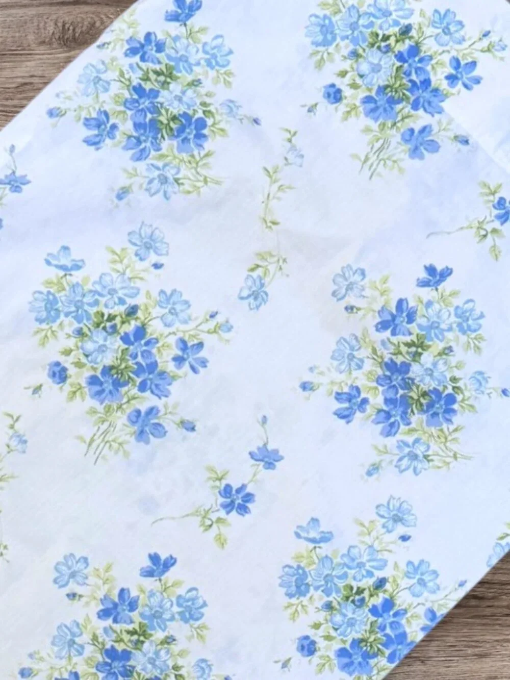 Vintage Dan River Blue Floral Pillowcase Tranquale KING Percale Cottagecore